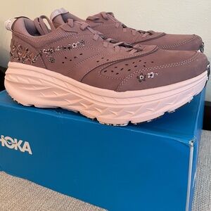 Hoka Leather Bondi L Vibrant Bloom Women’s Size 10.5 New in Box Smoky Quartz